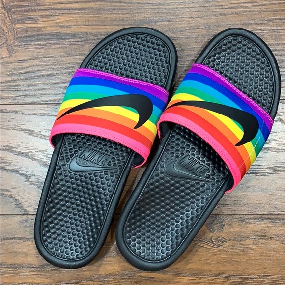NIKE BENASSI JDI BETRUE Black/Black-Multi-Color - Picture 3 of 16